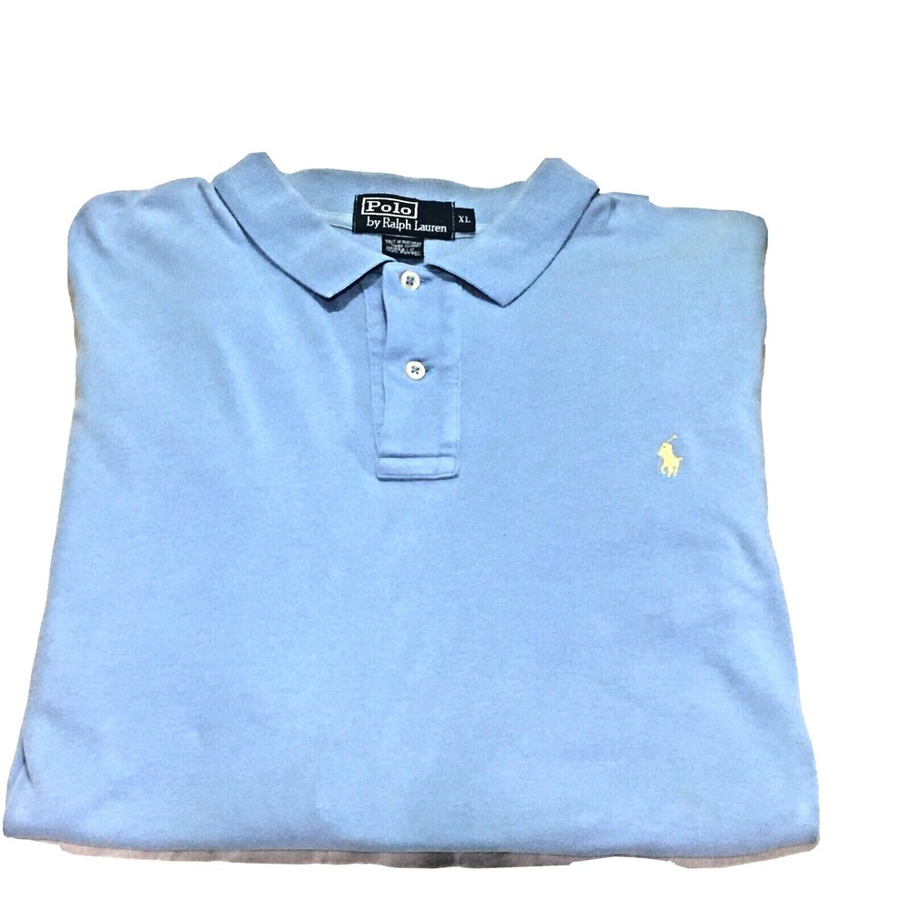 Polo Ralph Lauren Men's Polo Shirt Regular Fit Lt Blue Preppy Collegiate Sz XL